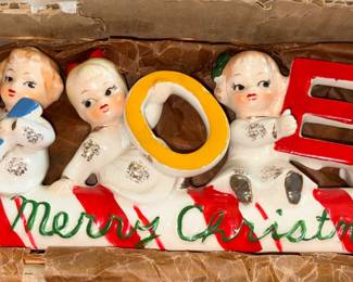 Relco Vintage Candy Cane Sleigh NOEL
