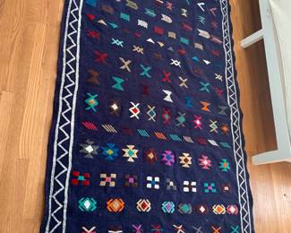 #185	blue dhuri wool rug 52x100	 $75.00 