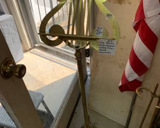 #213	brass music Harp shaped footed music standadjustable 	 $85.00 