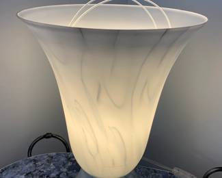 #39	Vase White Glass lamp uplight - 15" Tall	 $120.00 