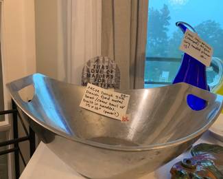 #106	MCM Dansk Danish Fjord Metal Boat/Canoe Bowl w/built in handles - 15x13"	 $24.00 