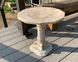 #253	18x18 marble top white concrete base table	 $25.00 