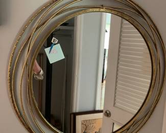 #87	Gold Art Deco Round Mirror  - 36 Round	 $75.00 