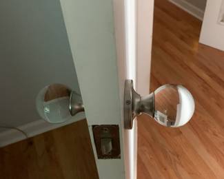 this is what they look like installed Kobelle Glass door knobs with hardware $35 each  there are 3 sets 