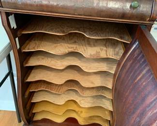 #57	Wood Music Cabinet w/1 drawer and 7 shelves w/ball and claw feet - 22x16x45	 $175.00 