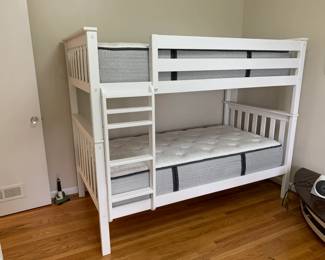 #10	White Bunk Beds w/2 mattresses - 80x43x65T - You Move and Dissemble - w/ladder	 $300.00 