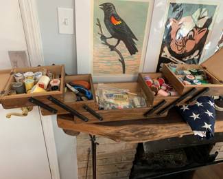 #191	sewing box with lift out top 16x8x8	 $25.00 