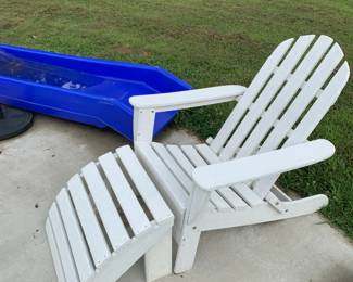 #78	White Laminate/wood Chair w/ottoman	 $30.00 