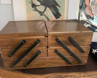 #191	sewing box with lift out top 16x8x8	 $25.00 