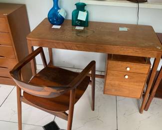 #44	Inlay Wood Chair - At Home Brand	 $75.00 	 #45	Mid-Century Desk w/2 drawers - 44x20x29 (as is finish)	 $65.00 	
