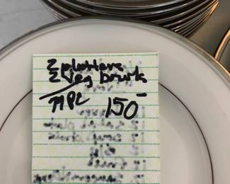 #88	Cream w/silver trim - Approx 77 pieces	 $150.00 