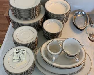 #88	Cream w/silver trim - Approx 77 pieces	 $150.00 