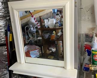 #198	white painted mirror 24x26	 $30.00 