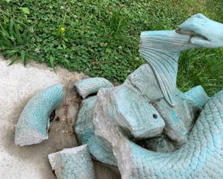 #81	Concrete Mermaid (tail broken) - no help moving this	 $30.00 