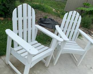 #80	Set of 2 White Ourdoor Wood/laminate coating Chairs	 $80.00 