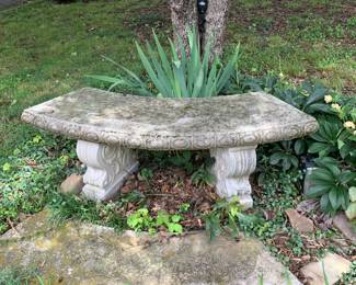 #146	46 inch concrete bench 3 piece	 $75.00 