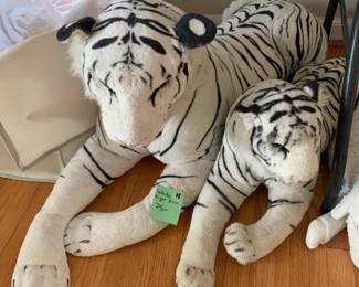 #186	pair of white tiger stuff animals	 $25.00 