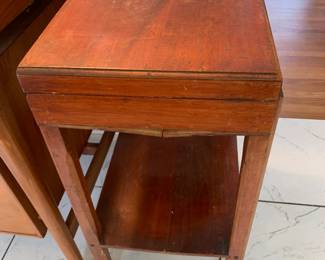 #43	Silverware Chest Table w/lift-up top - Needs Tightening (as is finish) - 12x19x26	 $65.00 