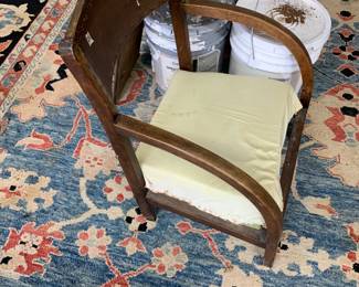 #206	as is chair needs a new cushion wood with wood base seat 	 $20.00 
