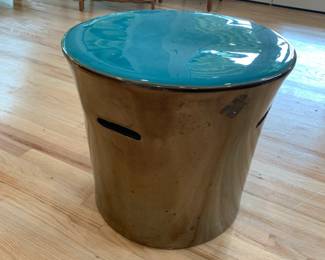 #5	Ceramic Heavy Coffee Table w/Teal Glazed Top  - 20 Round x 18	 $150.00 