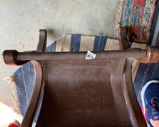 #220	brown leather mag stand as is leg	 $50.00 
