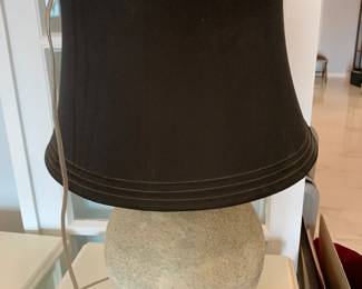 #72	Concrete Lamp w/Black Shade - 24" Tall - Super super heavy	 $150.00 