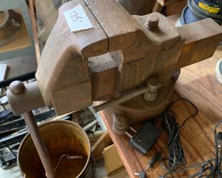 #232	Columbia large bench vise 	 $125.00 