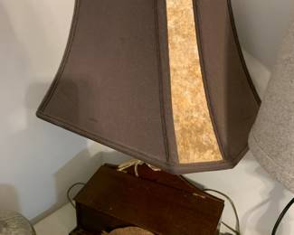 #118	Wood Base Lamp w/Hiding Storage Lamp w/metal Fox on Front - 27" Tall	 $40.00 