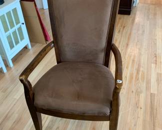 #70	Heavy Wood Dining Chair w/brown Microfiber seat and back	 $30.00 