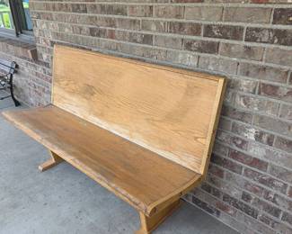Church pew style bench