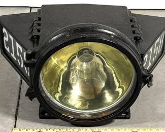 Antique Original Cast Iron Pyle National 2158 Locomotive "Winged" Yellow Glow Headlight WORKS