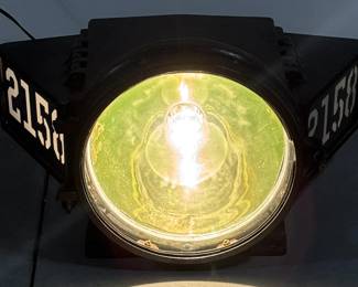 Antique Original Cast Iron Pyle National 2158 Locomotive "Winged" Yellow Glow Headlight WORKS