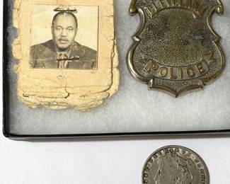 RARE Vintage 1956 Cleveland OH Police Badge w/ African American Policeman's Photo & Identification