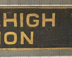 RARE Antique c. 1900 Original "To Lehigh Valley Station" Pointed Finger Hand Painted Wood Train Station Deport Sign