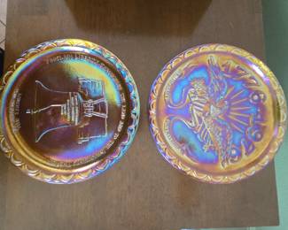 Fenton carnival glass Bicentennial plates