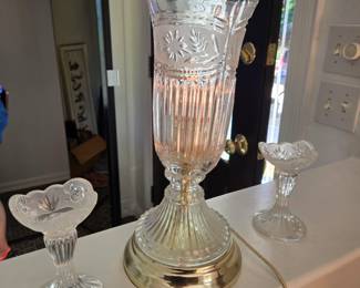 Glass lamp, candle holders
