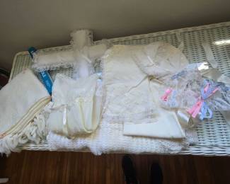 Vintage christening gown and accessories 
