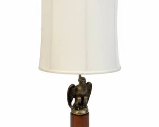 Vintage Brass Eagle Table Lamp with Wood Base third image
