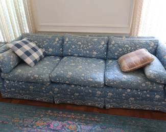 blue 3 cushion sofa