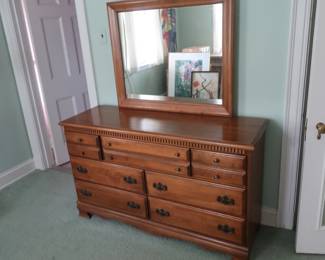 double dresser with mirror 18" x 56" wide