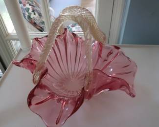 Murano glass basket