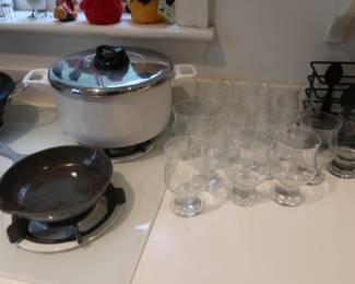 pots and pans and glassware