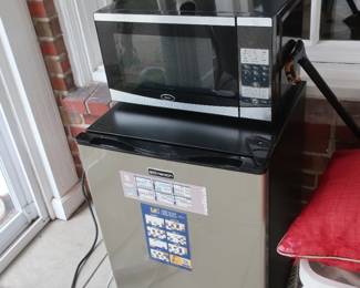 micro wave and mini fridge