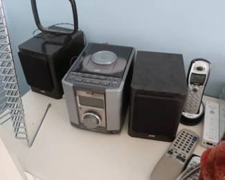 JVC cassette player and speakers