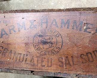 Antique signs and boxes