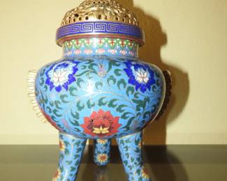 Cloisonne inscence burner.