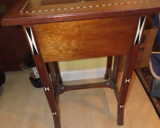 Inlaid with bone/ivory storage table.