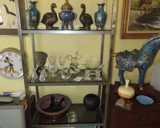 Cloisonne, Waterford, Baccarat, Tiffany and Daum.