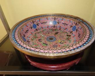 Large cloisonne bowl.