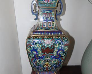 Pair of large cloisonne vases.